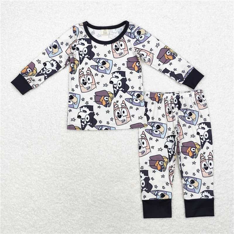 BLP0561 Baby Boys Halloween Dogs Bamboo Pajamas Clothes Sets