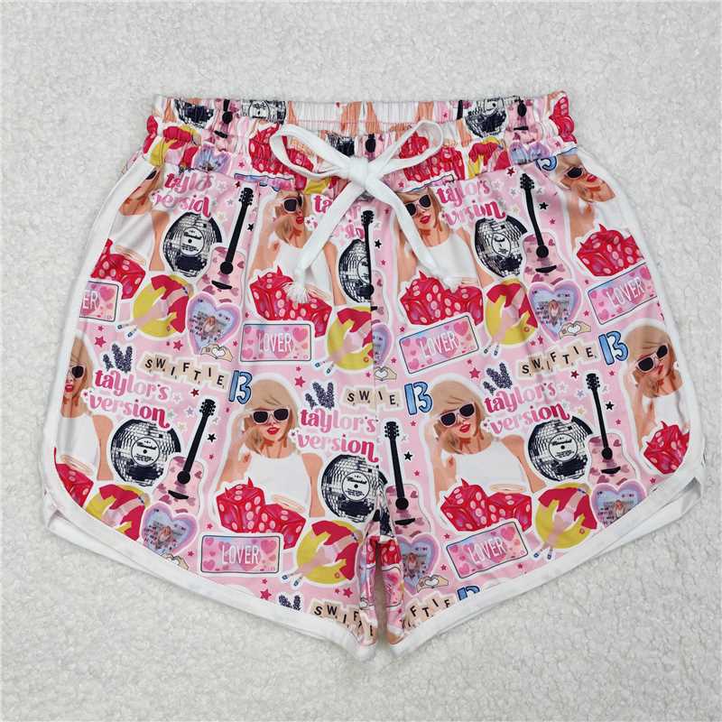 RTS NO MOQ Adult Women Summer Pants SS0420 Pink guitar heart  Lover Shorts