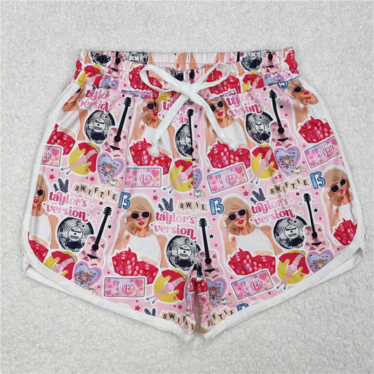 RTS NO MOQ Adult Women Summer Pants SS0420 Pink guitar heart  Lover Shorts