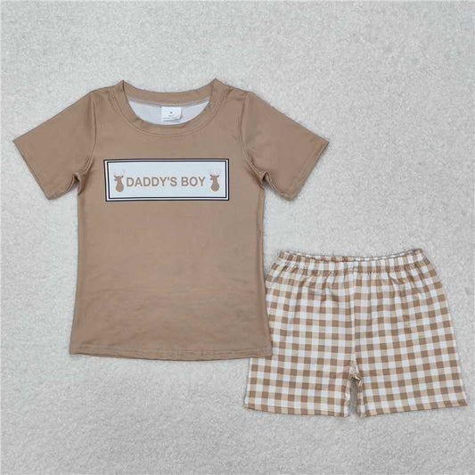 RTS NO MOQ Baby Boys kids Summer sets BSSO1130 Elk short sleeve shorts set