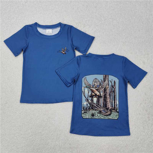 RTS NO MOQ Summer Baby Boys Shirt BT1150 Blue Duck Short Sleeve Tee Shirts Tops