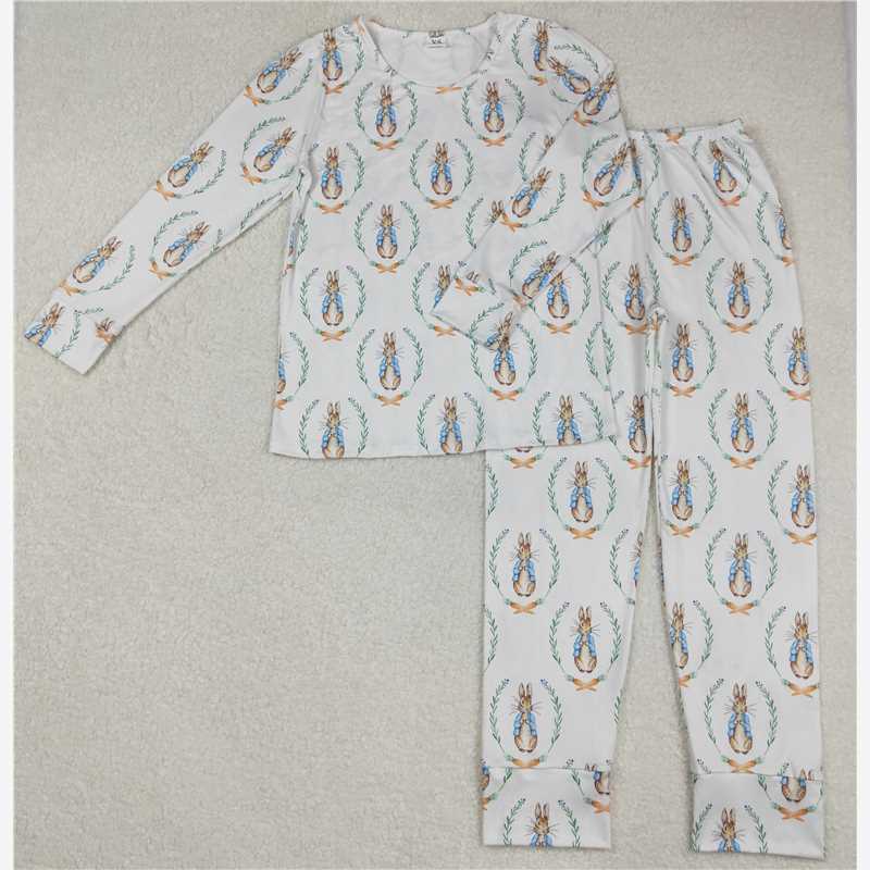 RTS NO MOQ Adult Women Long Sleeve GLP2219 Easter Bunny Carrots Tops Pants Pajamas