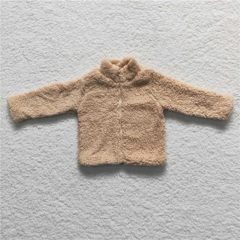 7.1 RTS NO MOQ Baby Boys Long Sleeve BT0295 Light Brown Color Long Sleeve Zip Cardigans Jackets