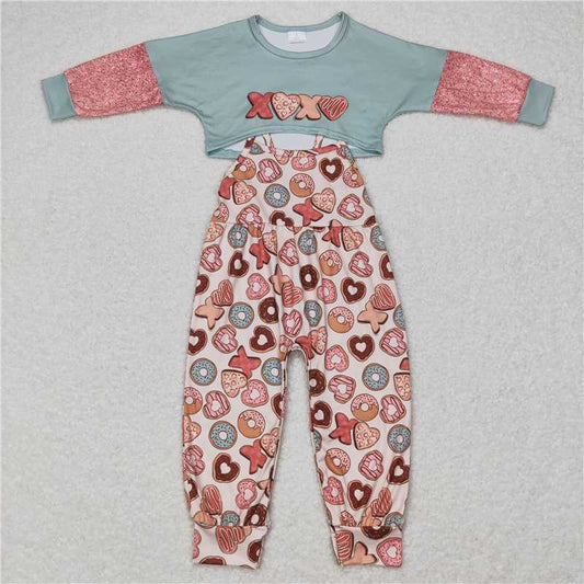 GLP0899 Kids Girls XOXO Valentine's Day Top Jumpsuit Outfit