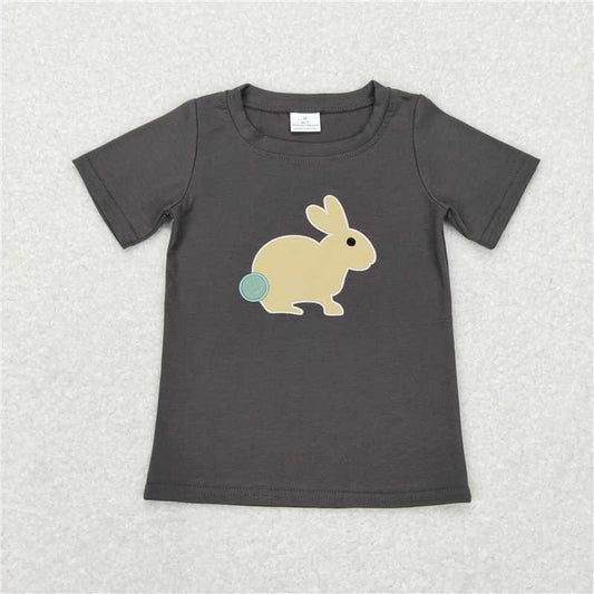 7.17 RTS NO MOQ Summer Baby Boys Shirt BT0444 Easter Rabbit Short Sleeve Tee Shirts Tops