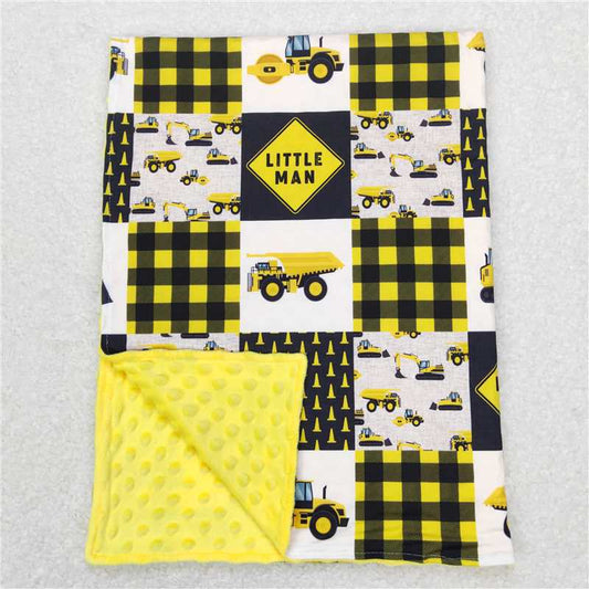 RTS NO MOQ Baby Kids Carpet BL0101 Yellow Little Man Construction Blankets