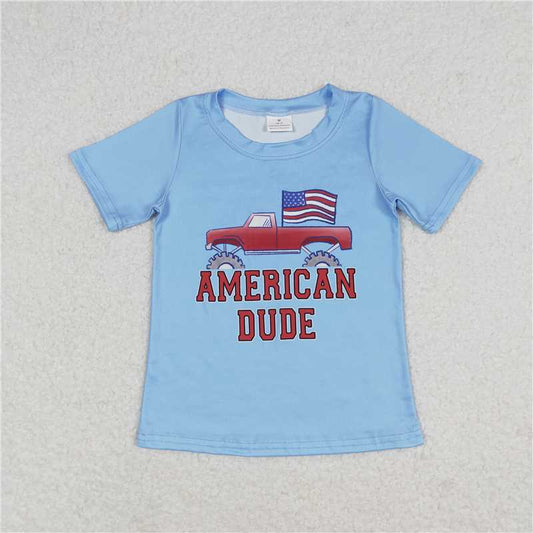 RTS NO MOQ Summer Baby Boys Shirt BT0650 American Dude 4th Of July Short Sleeve Tee Shirts Tops