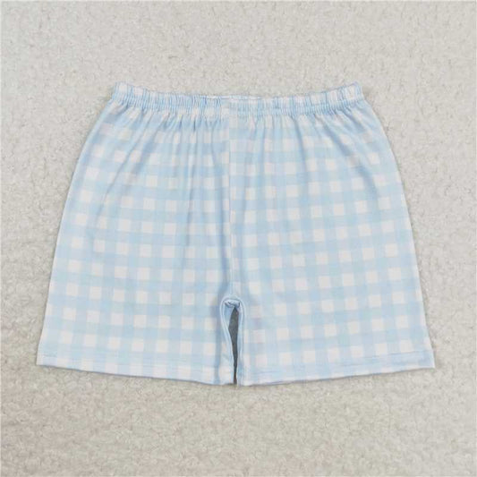 RTS NO MOQ Baby Boys Summer pants SS0353 Light Blue Plaid Shorts