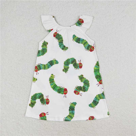 7.30 RTS NO MOQ Summer Baby Girls Dresses GSD1199 Flutter Sleeve Knee Length Dresses