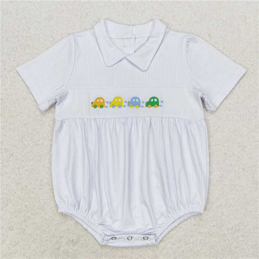 6.27 RTS NO MOQ Baby Boys Summer Bodysuit SR1077 Colorful Cars Summer Rompers
