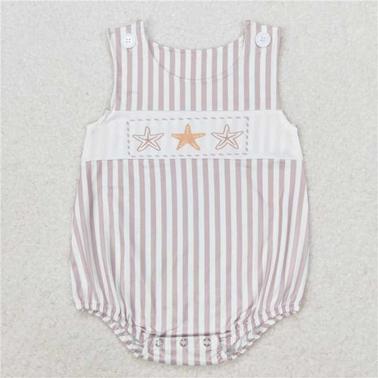 6.6 RTS NO MOQ Baby Boys Summer Bodysuit SR1487 Stars Stripe Sleeveless Rompers