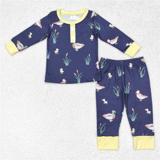 6.26 RTS NO MOQ Baby Boys Sets BLP0500 Mallard Ducks Shirt Pants Pajamas Clothes Sets