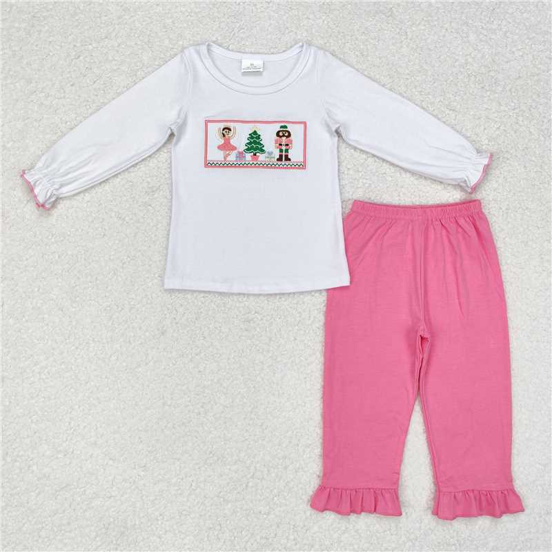 GLP1236 Baby Girls Soldier Christmas Tee Ruffle Pants Clothes Sets