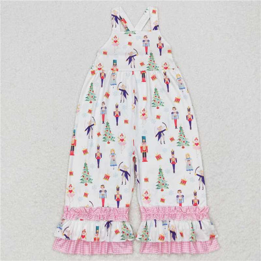 RTS NO MOQ Summer Baby Girls Bodysuit SR1931 Christmas Soldier Ruffle Straps Jumpsuits