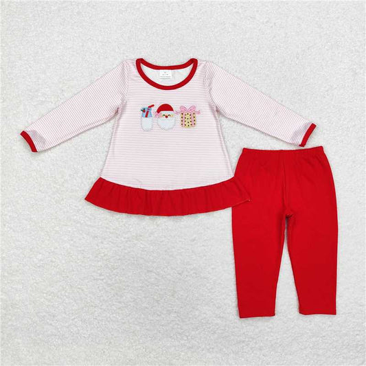 GLP1596 Baby Girls Christmas Pink Santa Tunic Top Legging Clothes Sets