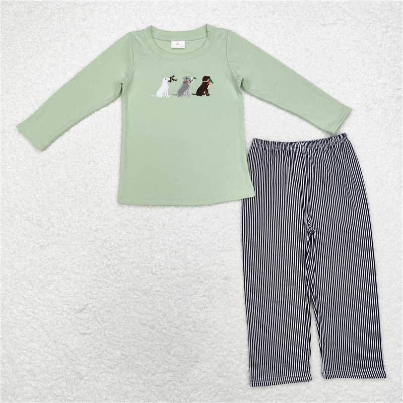 BLP0741 Baby Boys Dogs Hunting Ducks Top Pants Clothes Sets