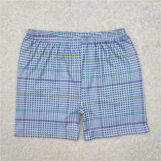 RTS NO MOQ Baby Boys Summer pants SS0422 Light Blue Plaid shorts