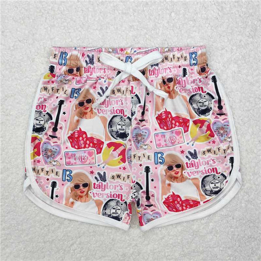 RTS NO MOQ Baby Girls Summer Pants SS0418 Pink Singer Lover Shorts Bottoms