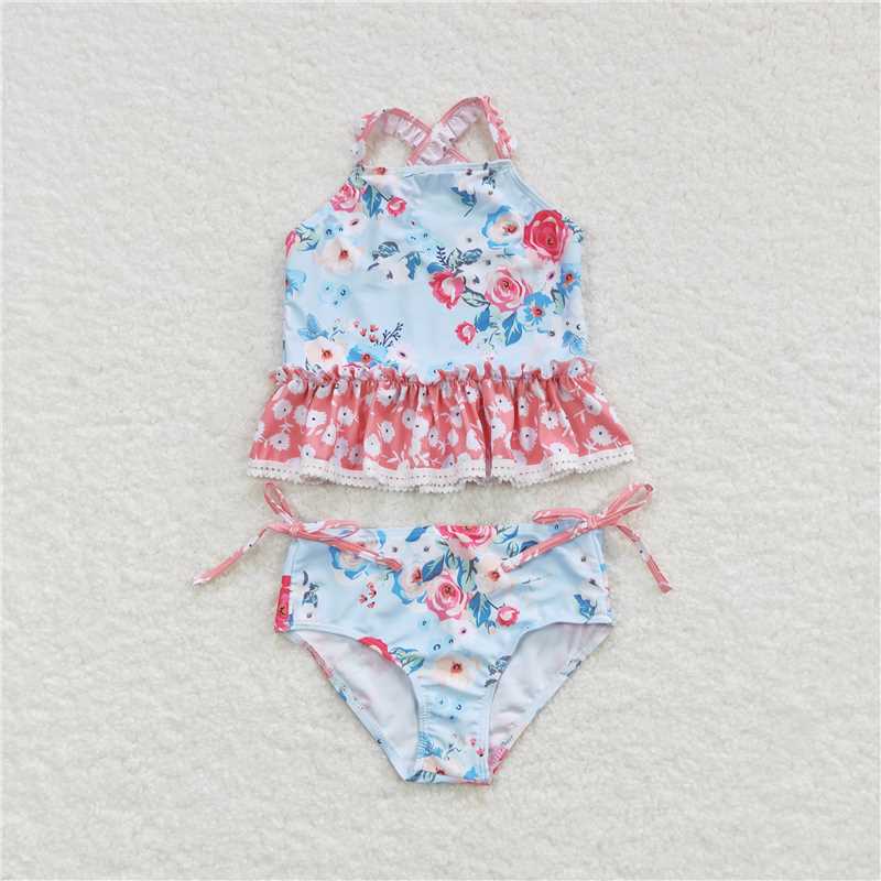 Baby Girls Flower Summer two pieces swimsuits