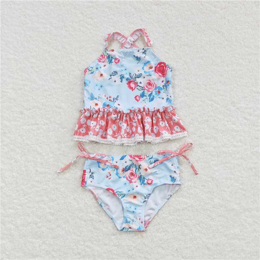 Baby Girls Flower Summer two pieces swimsuits