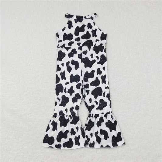RTS NO MOQ Summer Baby Girls Bodysuit SR0444 Black White Western Cow Print Jumpsuits