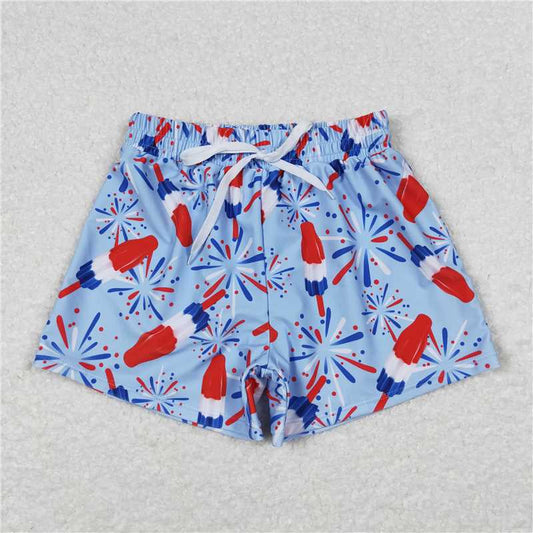 RTS NO MOQ Baby Boys Summer pants S0336 Popsicle 4th Of July Trunks Swimsuits