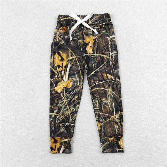 RTS NO MOQ Baby Girls Long Pants P0434 Camo Branches Pockets Pants