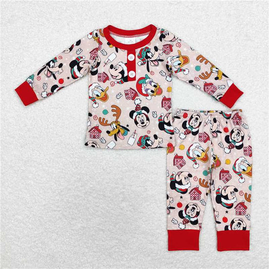 BLP0650 Baby Boys Christmas Cartoon Deer Top Pants Pajamas Clothes Set