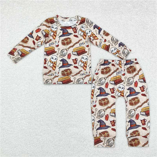 RTS NO MOQ Baby Boys Sets BLP0760 Magic Ghost Long Sleeve Tops Pants Pajamas Clothes Sets
