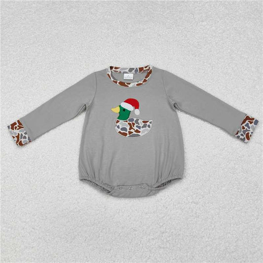 5.13 RTS NO MOQ Baby Boys Bodysuit LR1683 Christmas Grey Camo Ducks Rompers