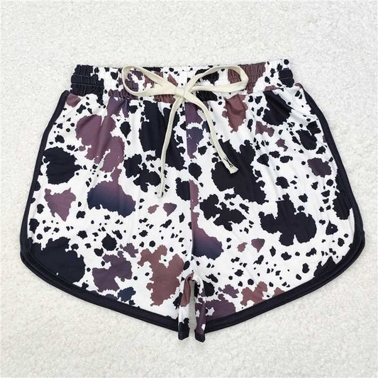 RTS NO MOQ Adult Women Summer Pants SS0370 Cowhide Print Western Summer Shorts