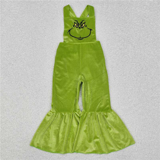 RTS NO MOQ Baby Girls Bodysuit SR2013 Christmas Green Frog Velvet Bell Bottom Jumpsuits