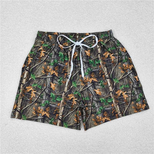 RTS NO MOQ Adult Man Summer Pants S0472 Leaves Camouflage Pockets Bottom Trunks Shorts Swimwear