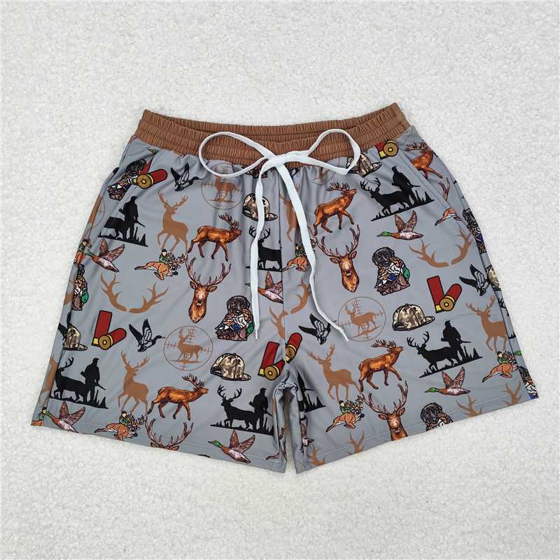 RTS NO MOQ Adult Man Summer Pants S0470 Deer Hunting Pockets Bottom Trunks Shorts Swimwear