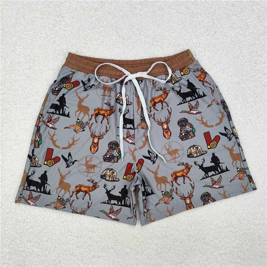 RTS NO MOQ Adult Man Summer Pants S0470 Deer Hunting Pockets Bottom Trunks Shorts Swimwear