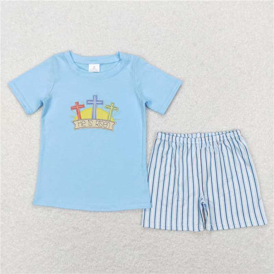 Baby Boys He Is Risen Easter Shorts Set