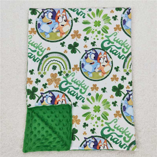 RTS NO MOQ Baby Kids Carpet BL0105 Green Lucky Charm St Patrick Day Blankets