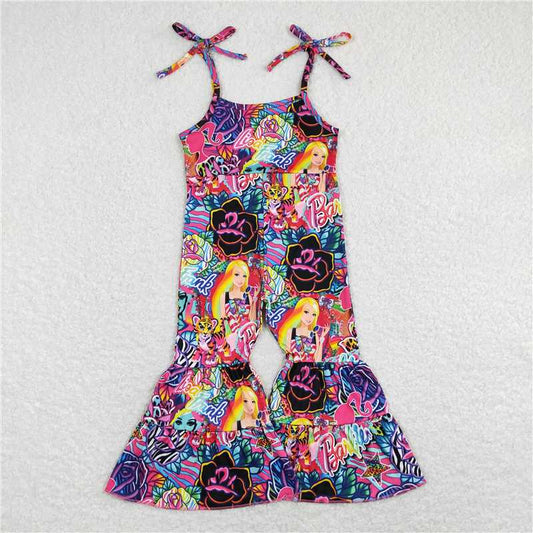 RTS NO MOQ Summer Baby Girls Bodysuit SR0886 Colorful Tiger Straps Bell Pants Jumpsuits