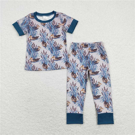 RTS NO MOQ Baby Boys Summer Sets BSPO0280 Short Sleeve Duck Tops Pants Pajamas Clothes Sets