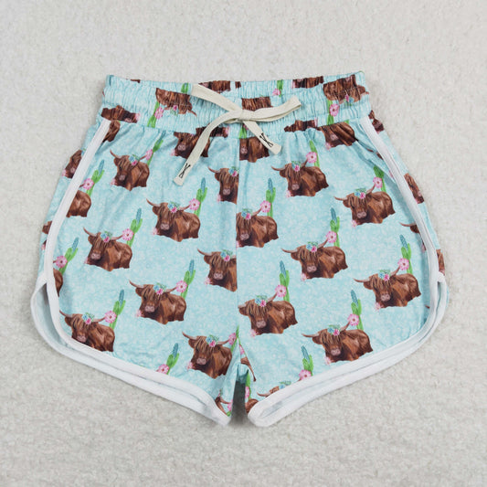 7.4 RTS NO MOQ Adult Women Summer Pants SS0128 Highland Cows Western Summer Shorts