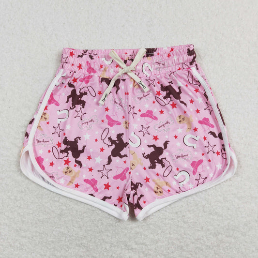 7.4 RTS NO MOQ Adult Women Summer Pants SS0130 Rodeo Pink Western Summer Shorts