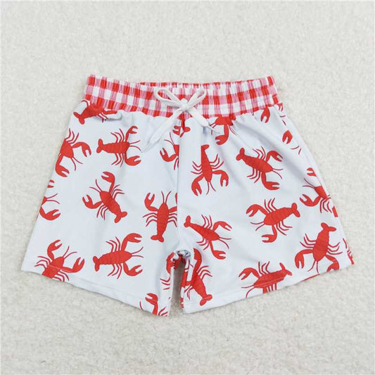 RTS NO MOQ Baby Boys Summer Pants S0202 Red Crawfish Trunk Swimsuits