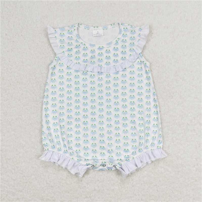 SR1435 Newborn Baby Girls Crab Romper