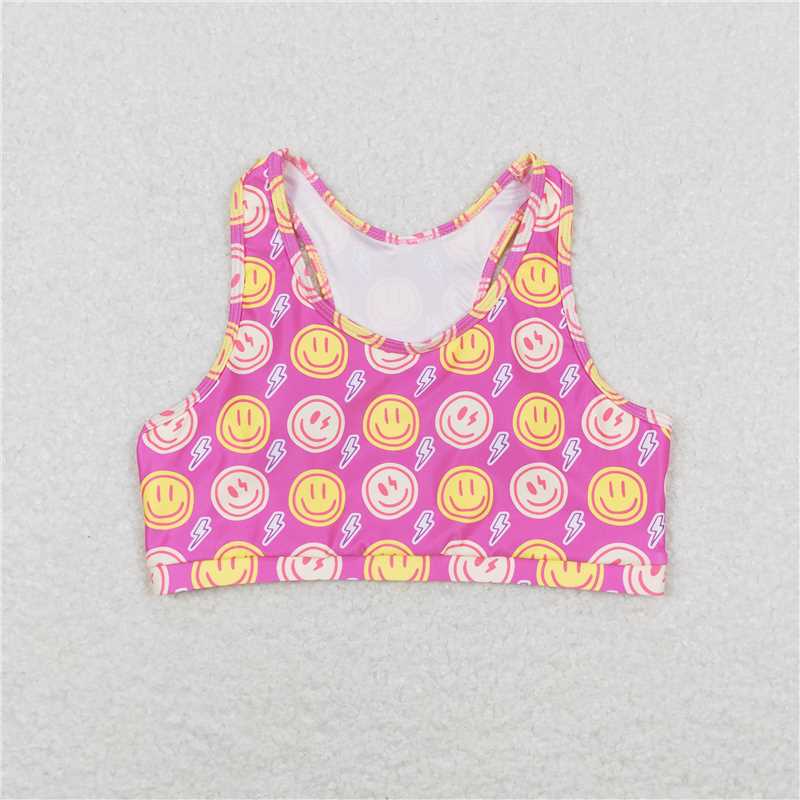 RTS NO MOQ Summer Baby Girls Short Sleeve GT0520 Pink Sleeveless Vest Crop Tops