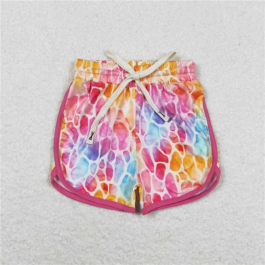 RTS NO MOQ Baby Girls Summer Pants SS0229 Hot Pink Colorful Leopard Shorts Bottoms