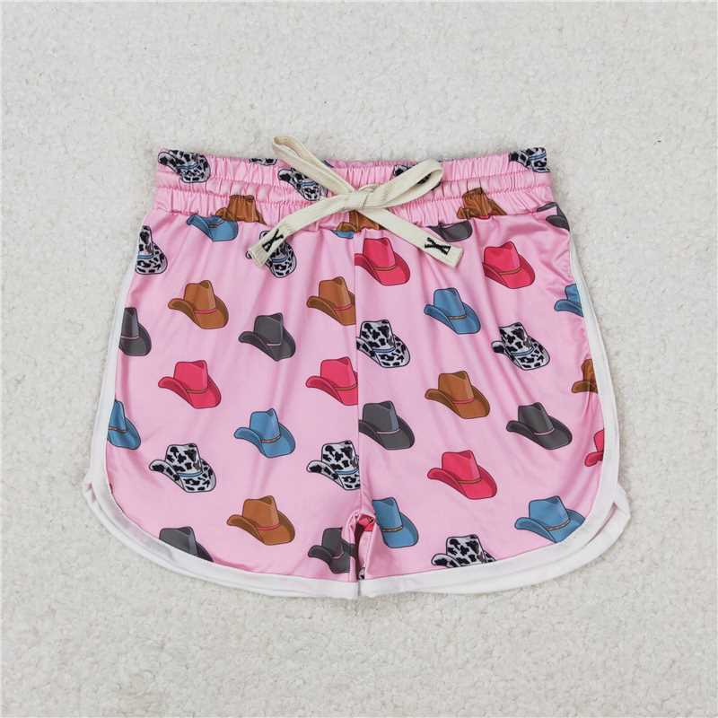 RTS NO MOQ Baby Girls Summer Pants SS0243 Pink Hats Western Shorts