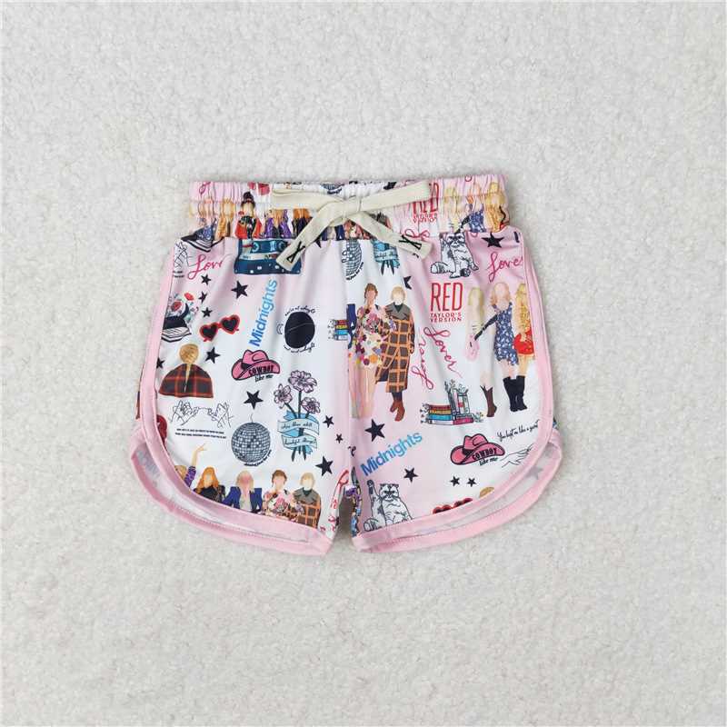 RTS NO MOQ Baby Girls Summer Pants SS0255 Singer Butterfly Pink Shorts