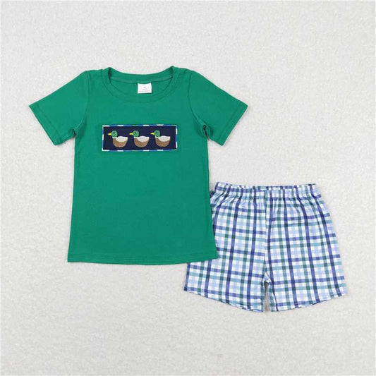 RTS NO MOQ Baby Boys kids Summer Sets BSSO0589  Duck Short Sleeve Shirts Summer Shorts Clothes Sets
