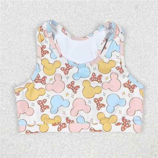 RTS NO MOQ Summer Baby Girls Short Sleeve GT0515  Bows Sleeveless Vest Crop Tops