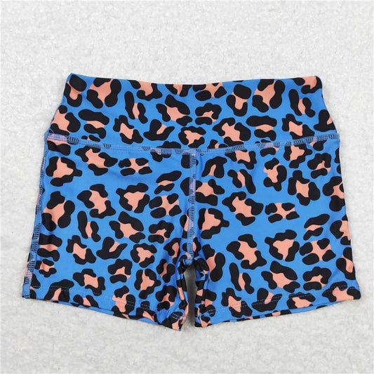 RTS NO MOQ Baby Girls Summer Pants SS0214 Blue Leopard Bottoms Shorts